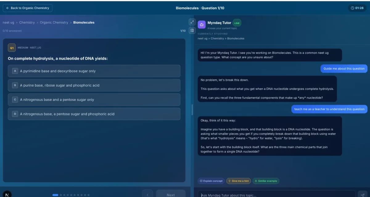Actual Myndaq course screen. Select the image to enlarge it.